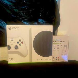 Microsoft Xbox Console with White Wireless Controller and Headset Adapter